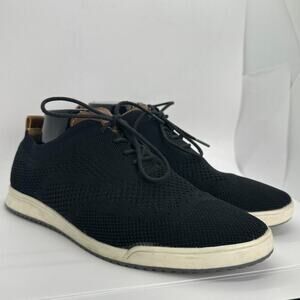 Izod Men size 9.5 Casual Lace Up Oxfords Breeze Knitted Fabric Memory Foam BLACK